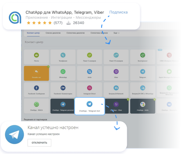 Подключить Телеграм в Битрикс через ChatApp