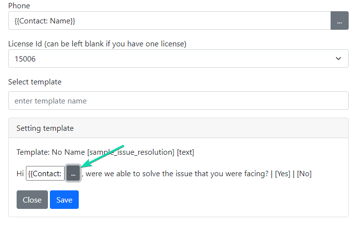 Parameters in template WABA